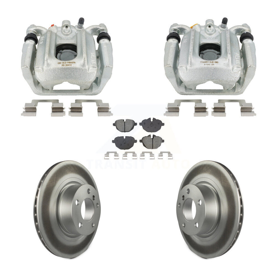 Rear Disc Brake Caliper Coated Rotors And Semi-Metallic Pads Kit For BMW X3 X4 KCG-101111S