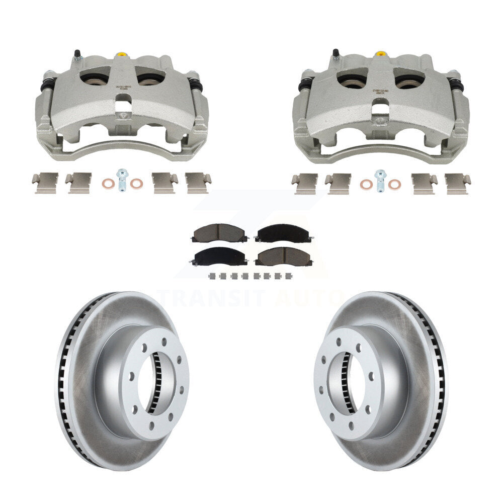Front Disc Brake Caliper Coated Rotors And Ceramic Pads Kit For Ram 3500 2500 Dodge KCG-101112C