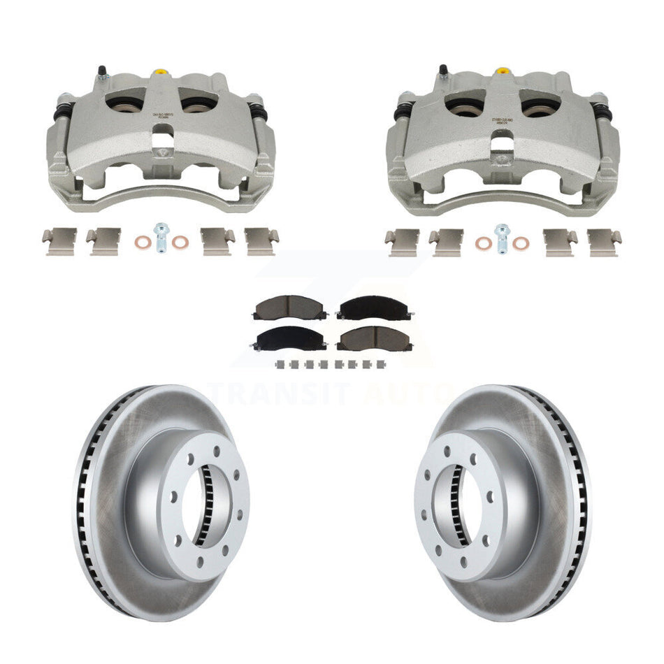 Front Disc Brake Caliper Coated Rotors And Ceramic Pads Kit For Ram 3500 2500 Dodge KCG-101112C