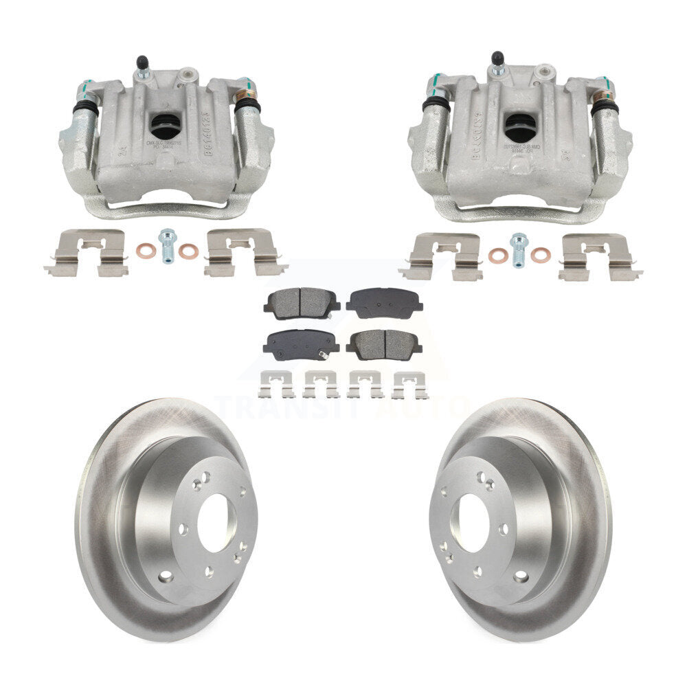 Rear Brake Caliper Coat Rotors & Semi-Metallic Pad Kit For Hyundai Santa Fe Sport Kia XL KCG-101113S