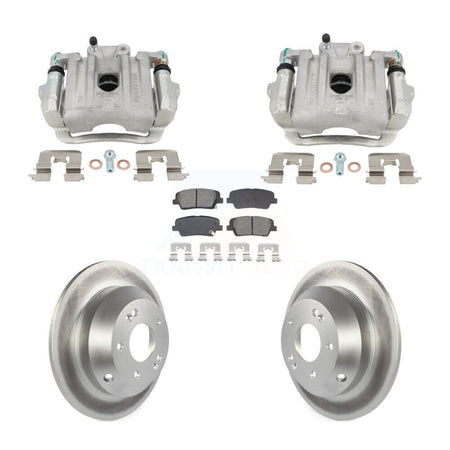 Rear Brake Caliper Coat Rotors & Semi-Metallic Pad Kit For Hyundai Santa Fe Sport Kia XL KCG-101113S