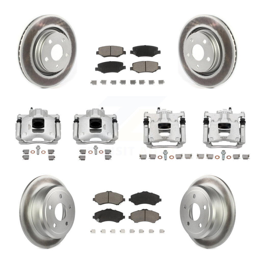 Front Rear Disc Brake Caliper Coated Rotors And Ceramic Pad Kit (10Pc) For Jeep Wrangler KCG-101114C