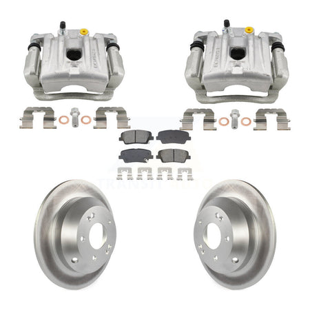 Rear Brake Caliper Coat Rotor And Semi-Metallic Pad Kit For Hyundai Santa Fe Kia Sorento KCG-101114S
