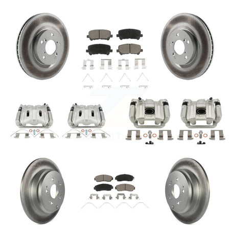 Front Rear Brake Caliper Coat Rotor & Ceramic Pad Kit (10Pc) For 2011-2014 Honda Odyssey KCG-101116C