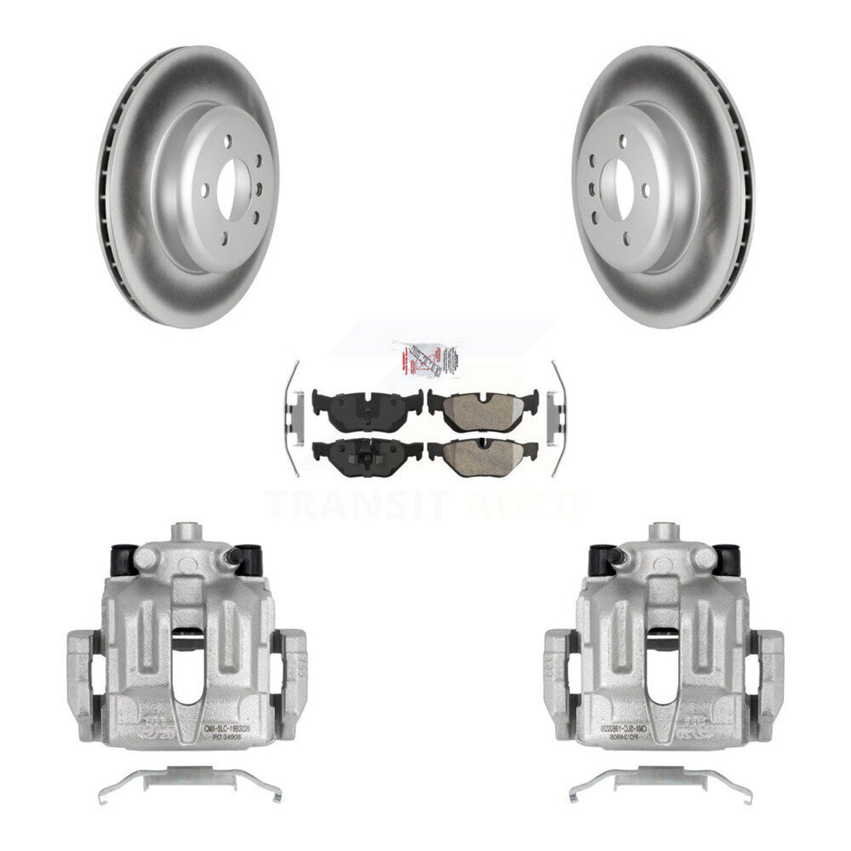 Rear Disc Brake Caliper Coated Rotors And Semi-Metallic Pads Kit For 2013 BMW 328i xDrive 3.0L With M Sport Performance Brakes KCG-101116N
