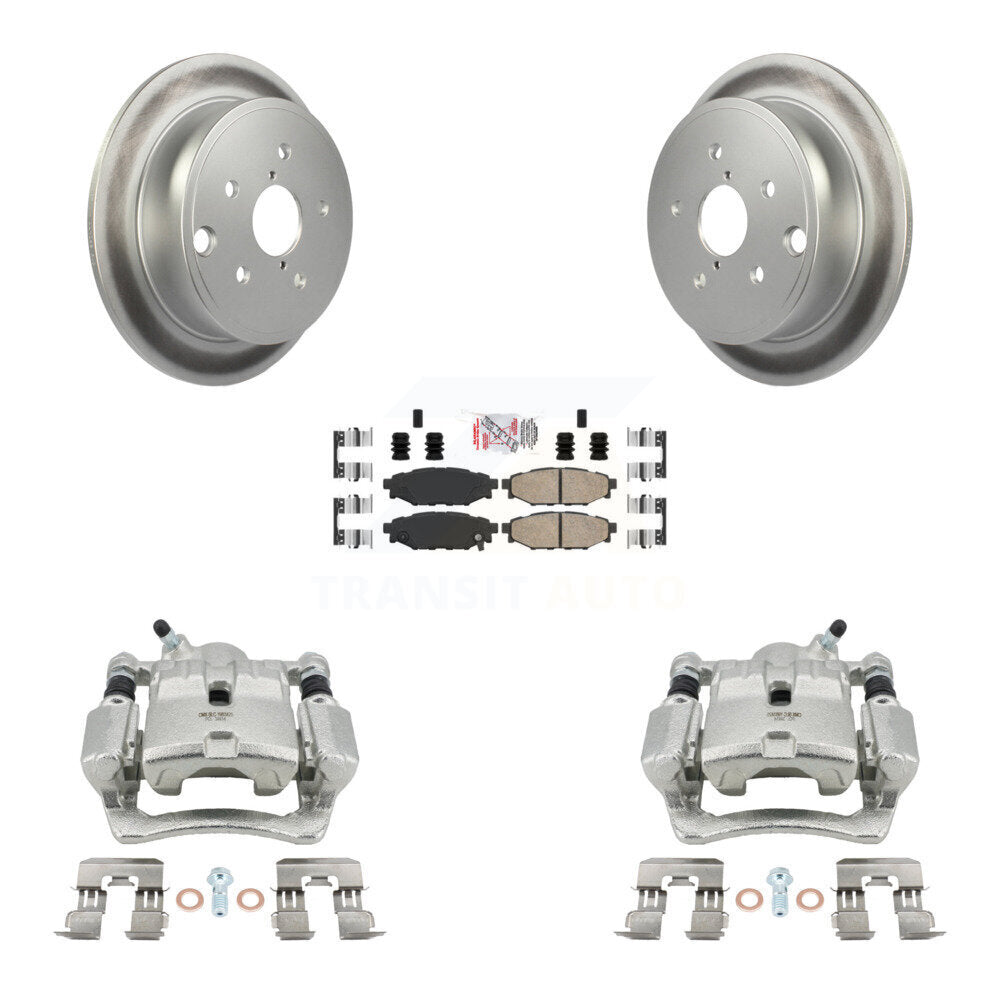 Rear Disc Brake Caliper Coated Rotors And Ceramic Pads Kit For Subaru WRX KCG-101119N