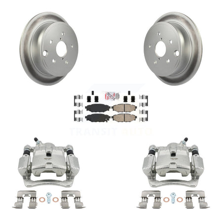 Rear Disc Brake Caliper Coated Rotors And Ceramic Pads Kit For Subaru WRX KCG-101119N