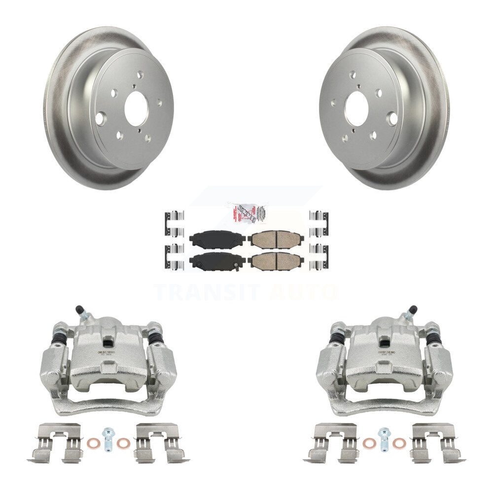 Rear Disc Brake Caliper Coated Rotors And Ceramic Pads Kit For Subaru WRX KCG-101120N