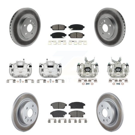 Front Rear Disc Brake Caliper Coat Rotor Semi-Metallic Pad Kit (10Pc) For Chevrolet Trax KCG-101120S