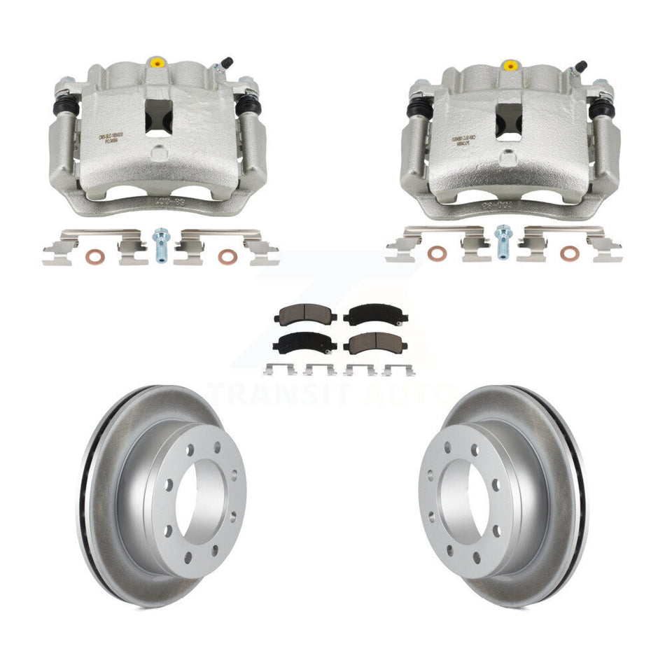 Rear Disc Brake Caliper Coated Rotors And Ceramic Pads Kit For GMC Savana 2500 KCG-101121C
