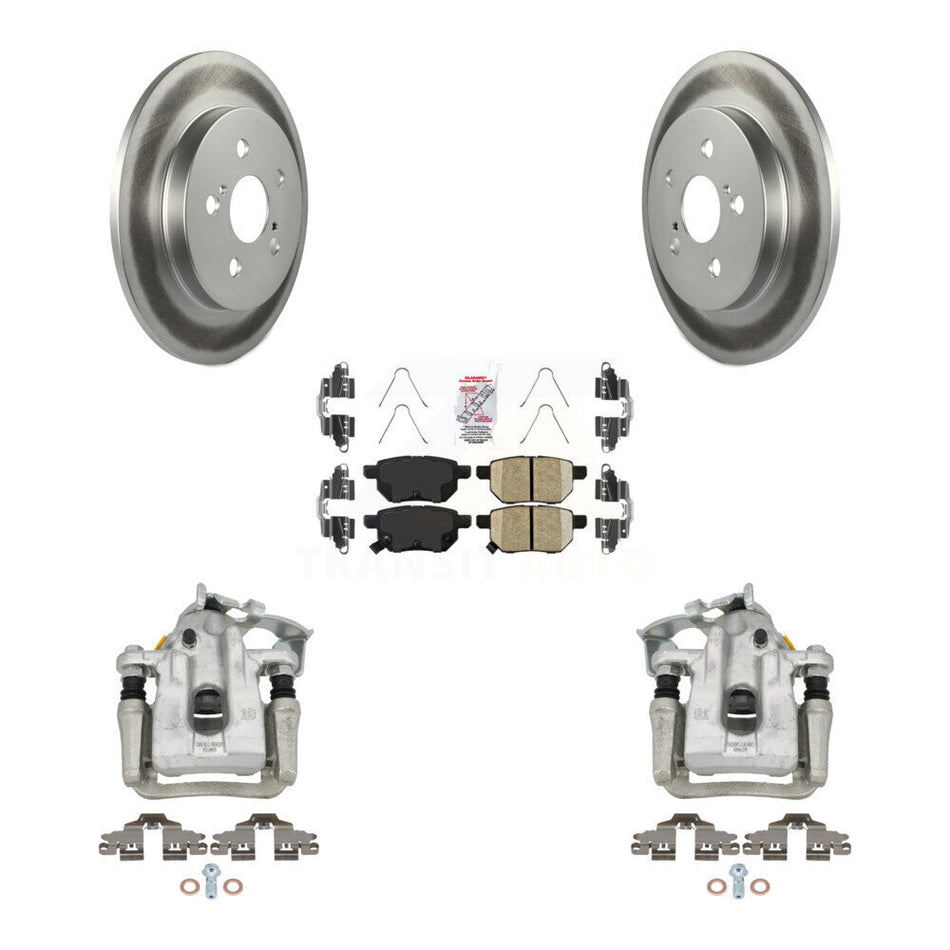 Rear Disc Brake Caliper Coated Rotors And Ceramic Pads Kit For Toyota Prius Plug-In KCG-101121N