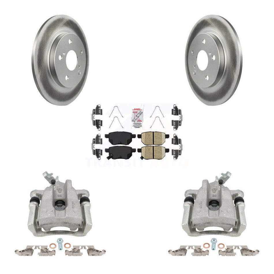 Rear Disc Brake Caliper Coated Rotors And Ceramic Pads Kit For Toyota Matrix KCG-101123N