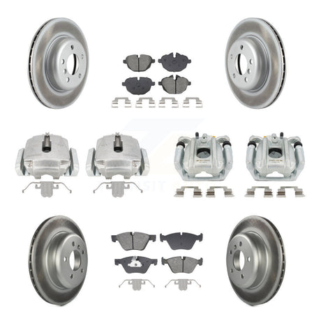 Front Rear Brake Caliper Coat Rotor And Semi-Metallic Pad Kit (10Pc) For BMW 528i xDrive KCG-101123S