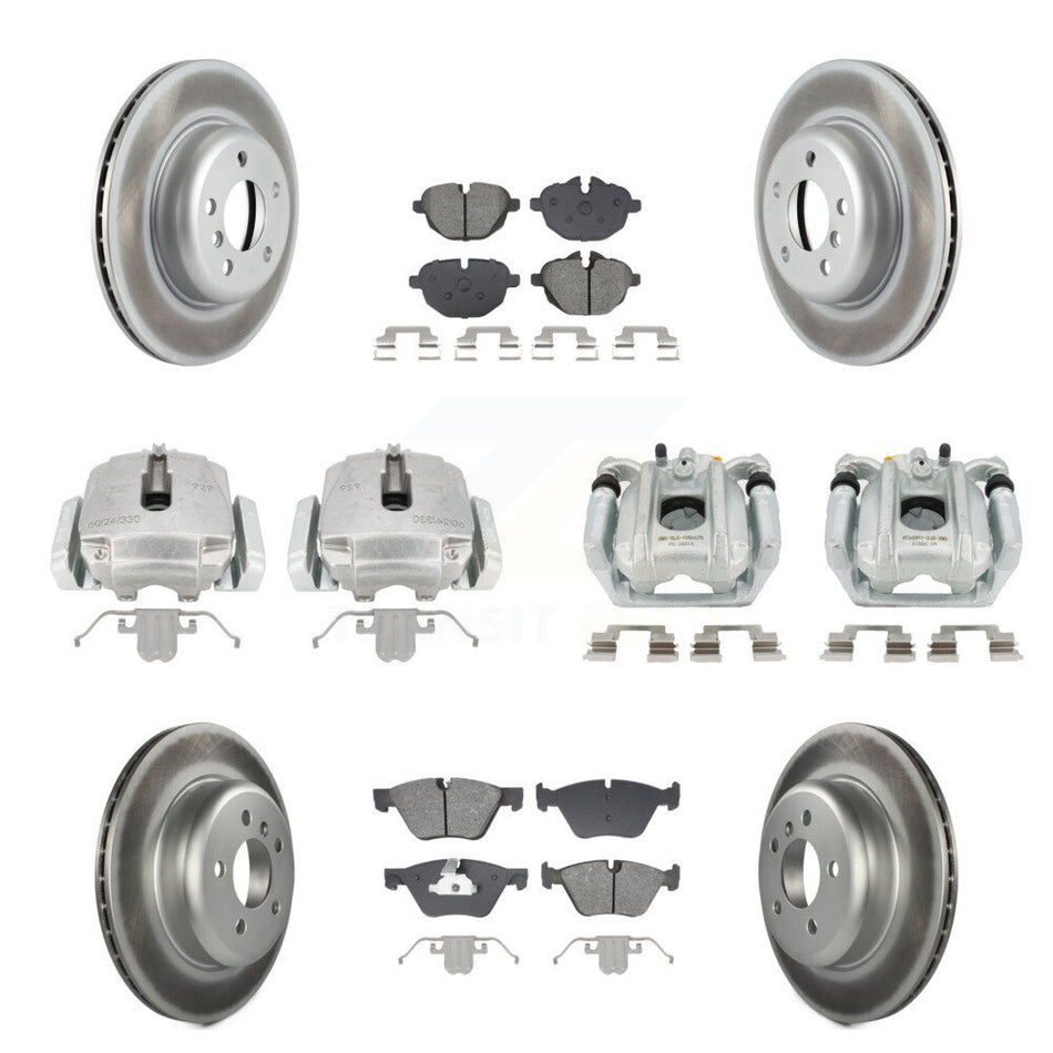 Front Rear Brake Caliper Coat Rotor And Semi-Metallic Pad Kit (10Pc) For BMW 528i xDrive KCG-101123S