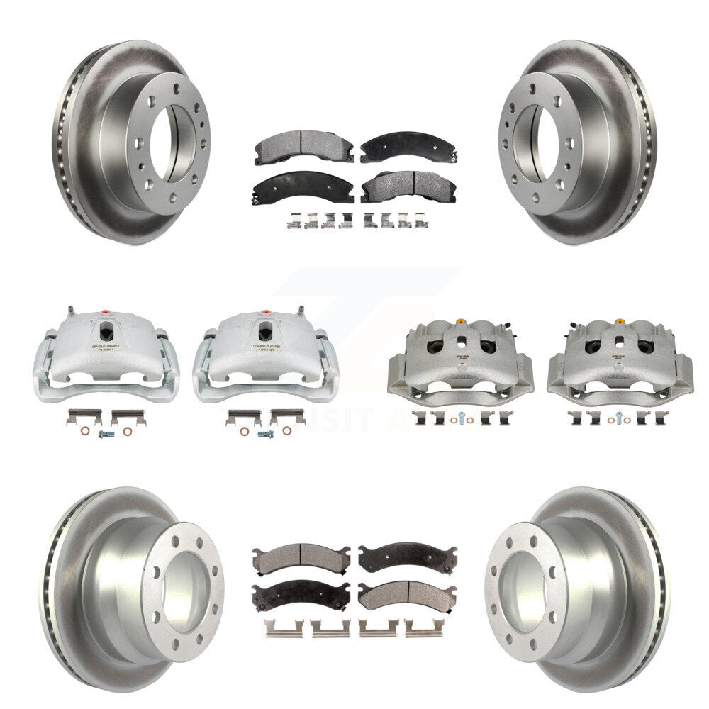 Front Rear Brake Caliper Coat Rotors & Ceramic Pad Kit (10Pc) For Chevrolet Express 4500 KCG-101123T