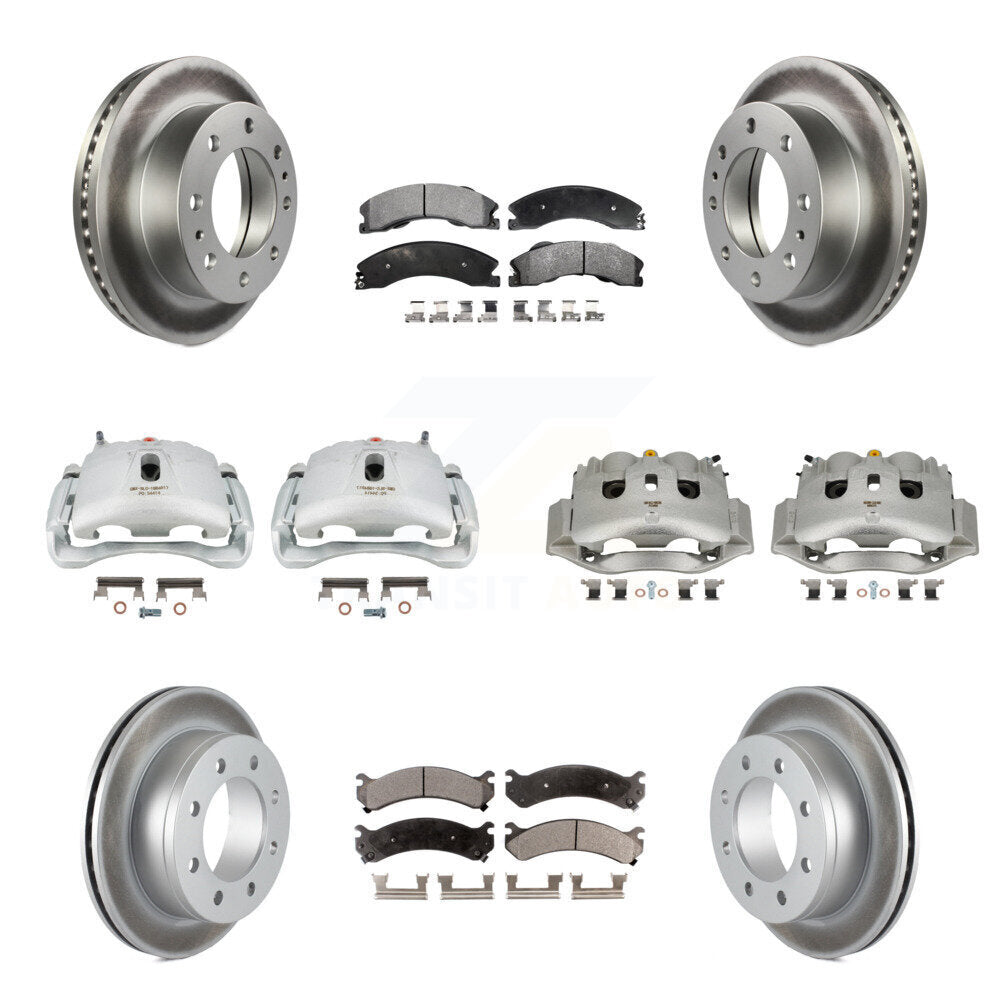 Front Rear Brake Caliper Coat Rotors & Ceramic Pad Kit (10Pc) For Chevrolet Express 4500 KCG-101124T