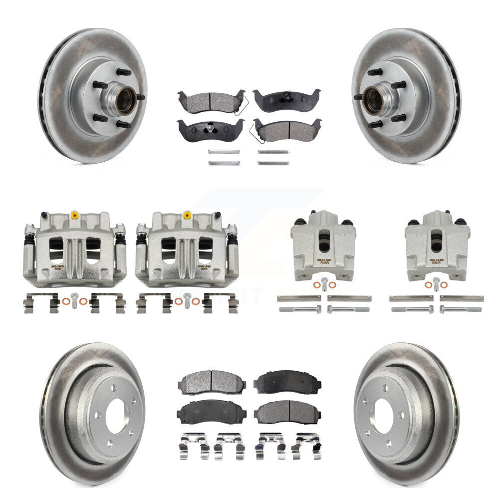 Front Rear Brake Caliper Coat Rotor And Semi-Metallic Pad Kit (10Pc) For Ford Ranger RWD KCG-101125P