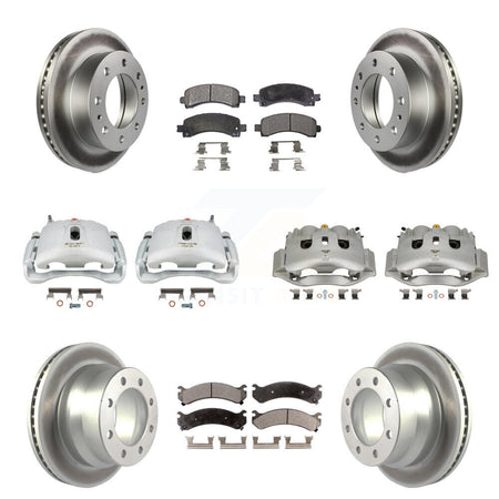 Front Rear Brake Caliper Coat Rotors & Ceramic Pad Kit (10Pc) For Chevrolet Express 4500 KCG-101125T