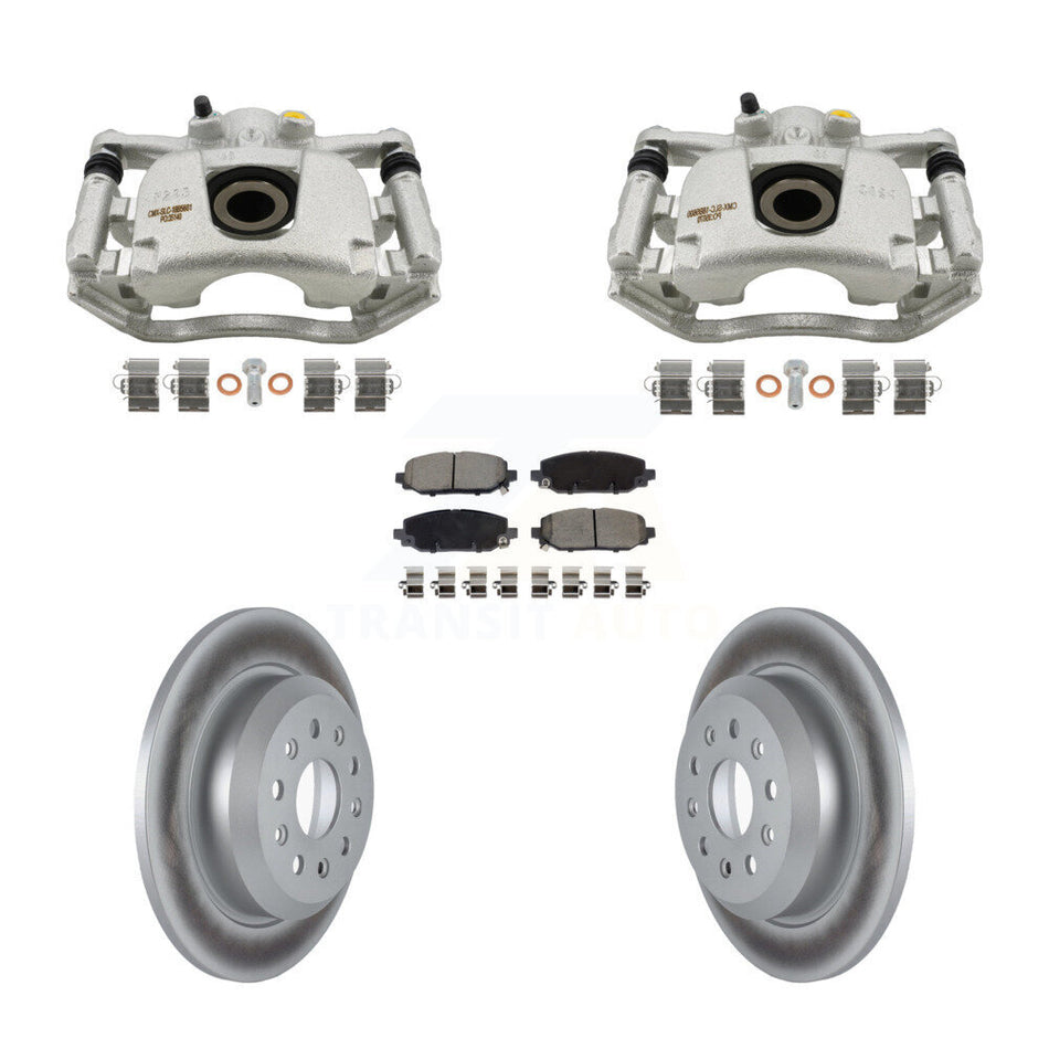 Rear Disc Brake Caliper Coat Rotor & Ceramic Pad Kit For 2018-2020 Jeep Wrangler Rubicon KCG-101127C
