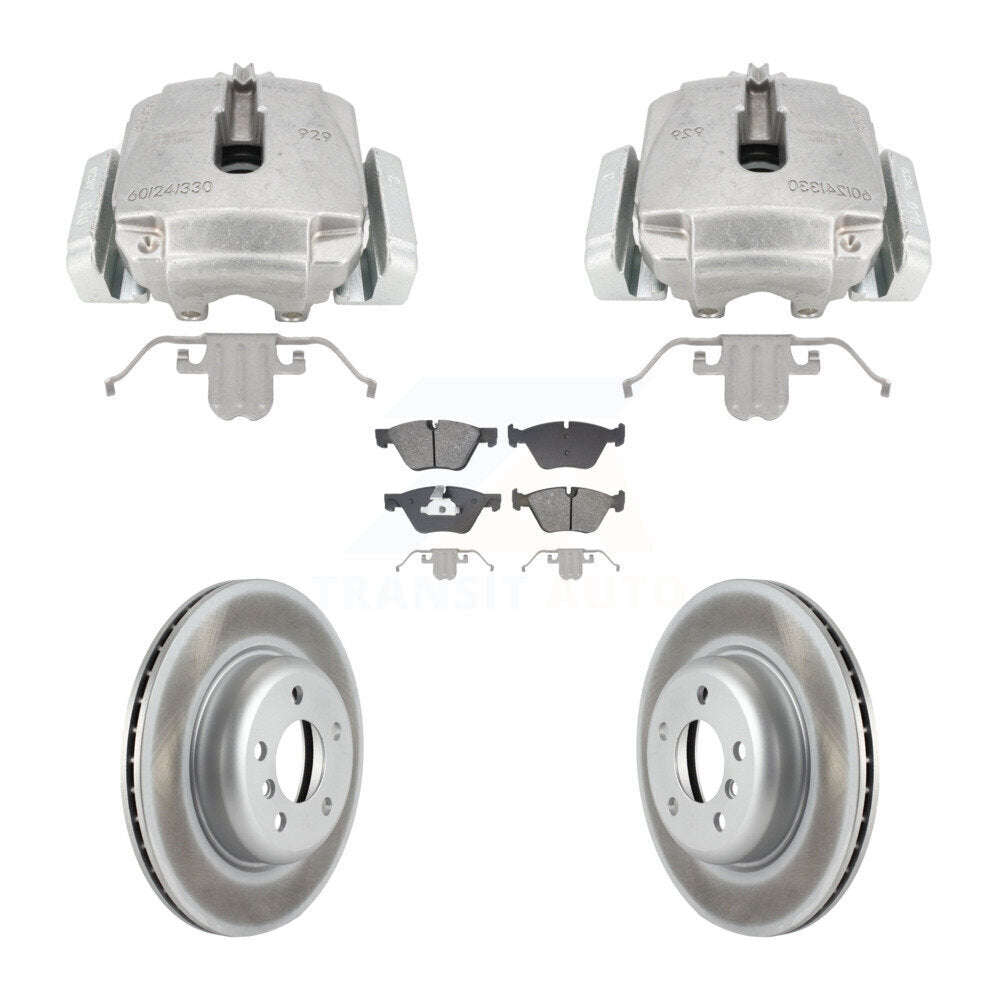 Front Disc Brake Caliper Coated Rotors And Semi-Metallic Pads Kit For BMW 528i xDrive KCG-101127S