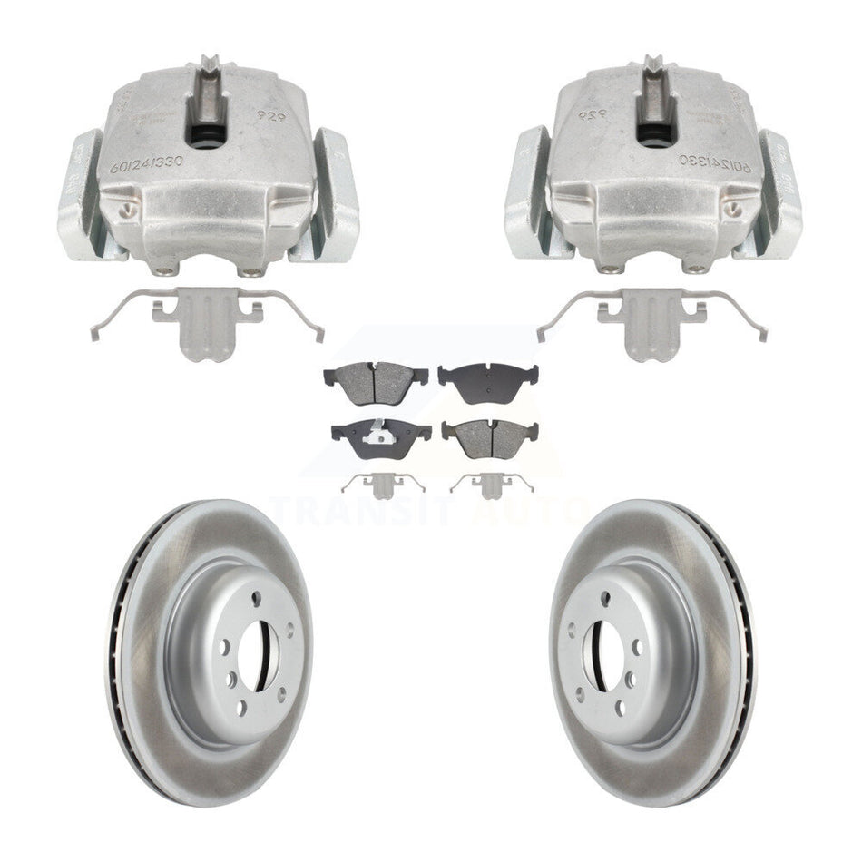 Front Disc Brake Caliper Coated Rotors And Semi-Metallic Pads Kit For BMW 528i xDrive KCG-101127S