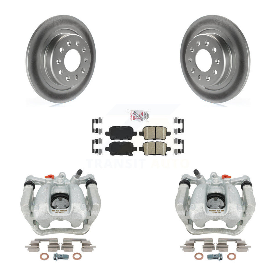 Rear Disc Brake Caliper Coated Rotors And Ceramic Pads Kit For Chevrolet Equinox GMC Terrain KCG-101128N