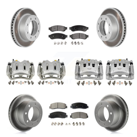 Front Rear Brake Caliper Coat Rotor Ceramic Pad Kit (10Pc) For Ford F-250 Super Duty 4WD KCG-101128T