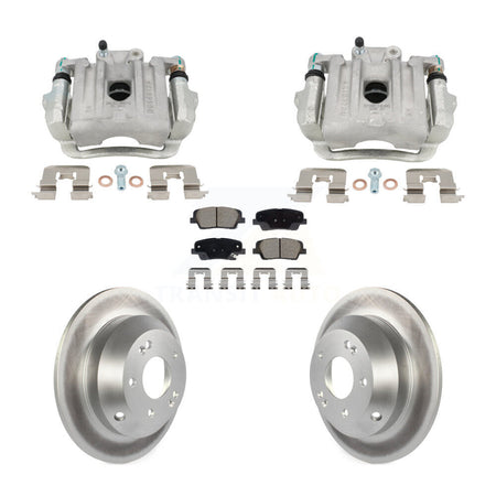 Rear Brake Caliper Coat Rotors Ceramic Pad Kit For Hyundai Santa Fe Sport Kia Sorento XL KCG-101129C