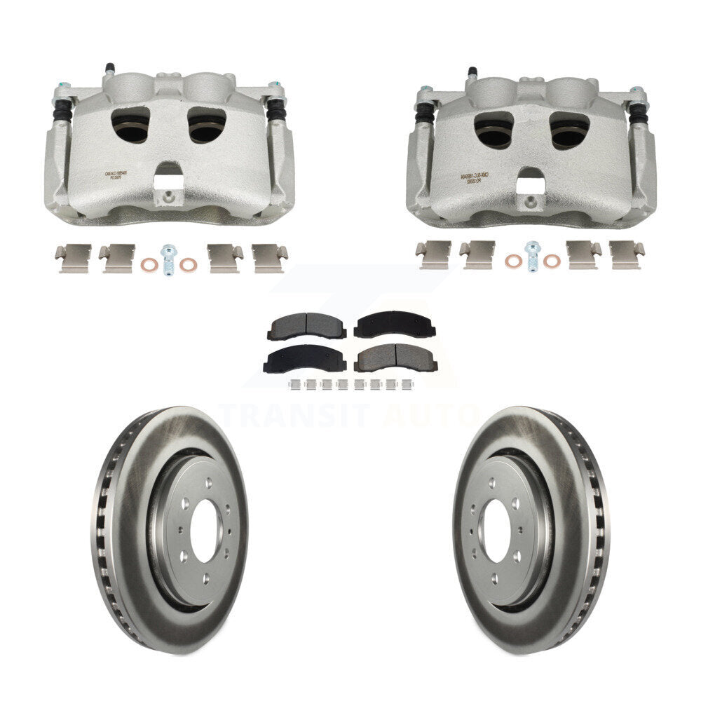 Front Disc Brake Caliper Coated Rotor And Semi-Metallic Pad Kit For 2018-2020 Ford F-150 KCG-101129S