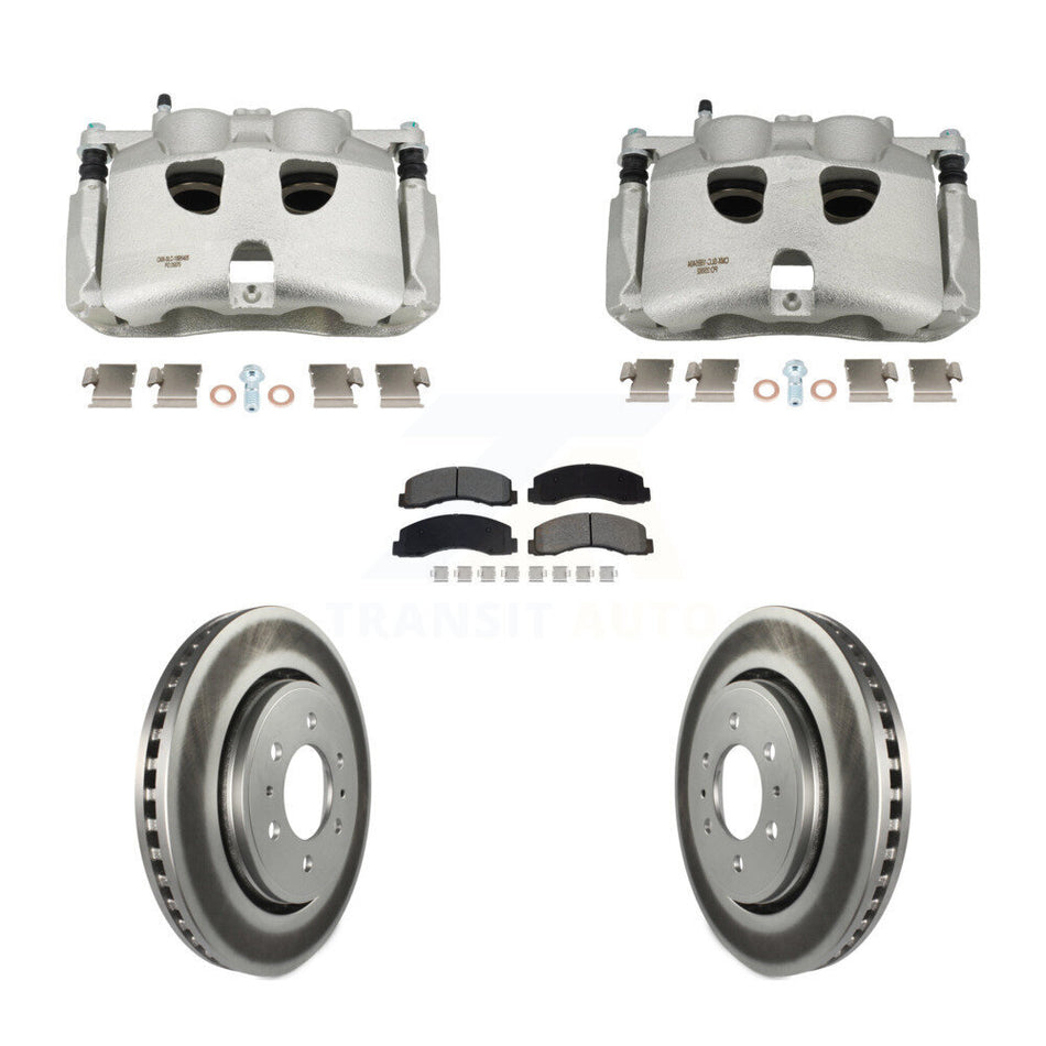Front Disc Brake Caliper Coated Rotor And Semi-Metallic Pad Kit For 2018-2020 Ford F-150 KCG-101129S