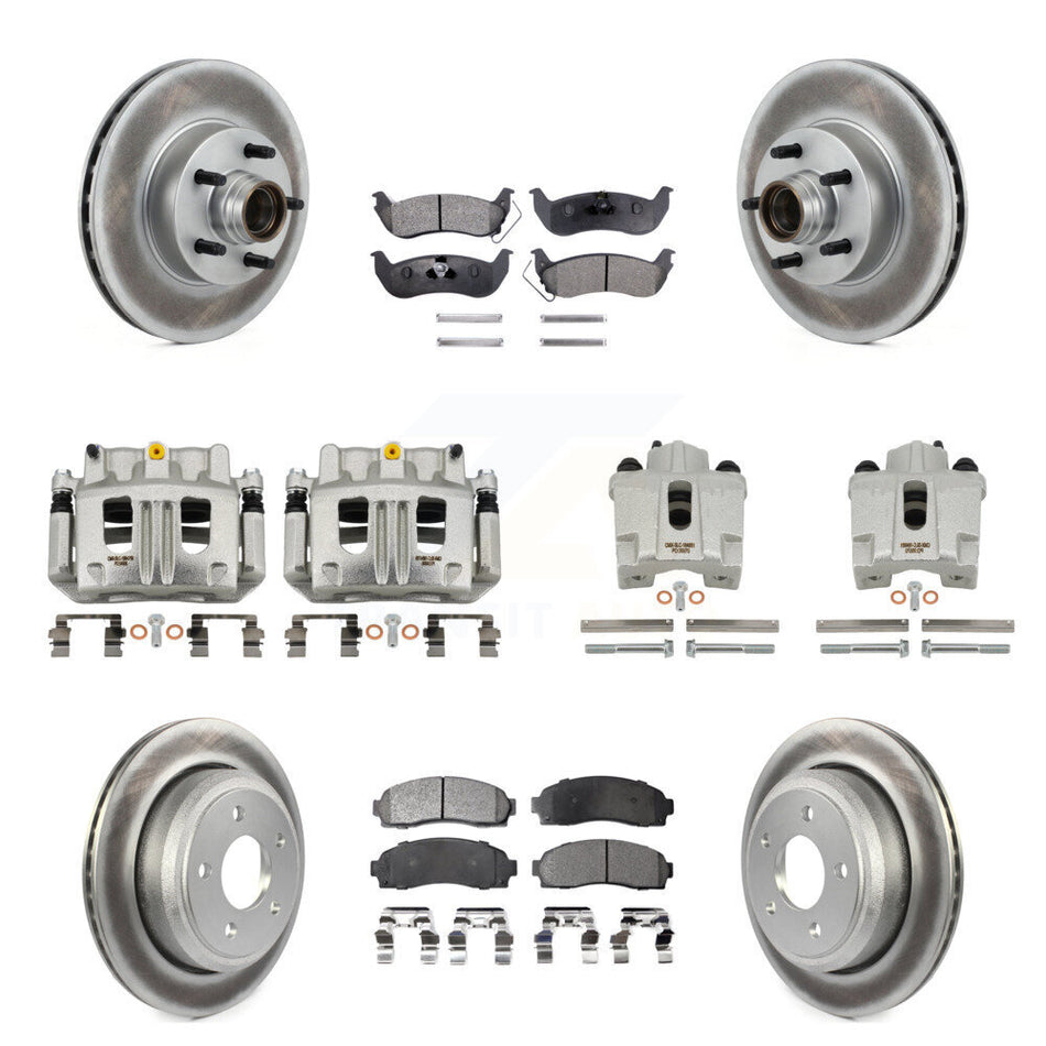 Front Rear Brake Caliper Coat Rotor Ceramic Pad Kit (10Pc) For 2010-2011 Ford Ranger RWD KCG-101129T