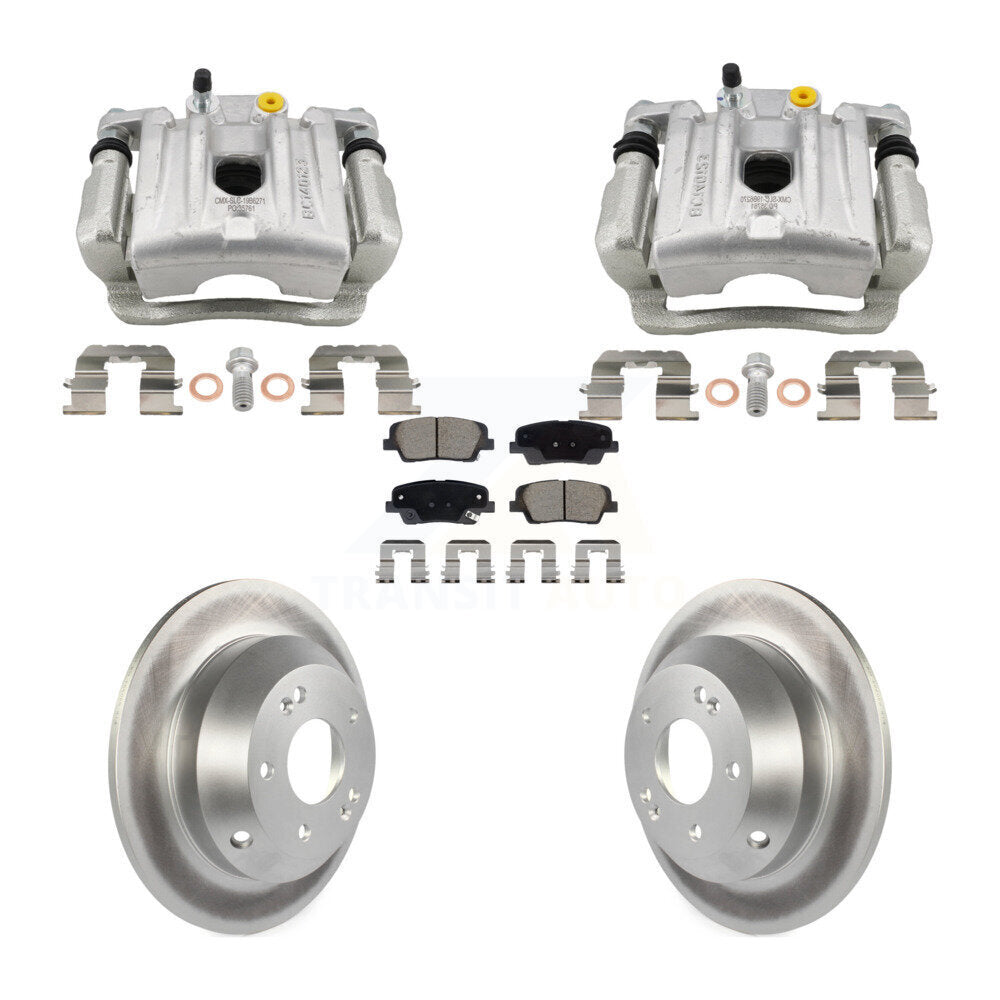 Rear Disc Brake Caliper Coat Rotors And Ceramic Pad Kit For Hyundai Santa Fe Kia Sorento KCG-101130C