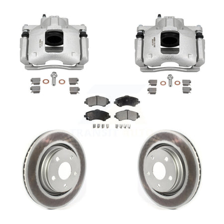 Front Disc Brake Caliper Coated Rotors And Semi-Metallic Pads Kit For Jeep Wrangler KCG-101131P