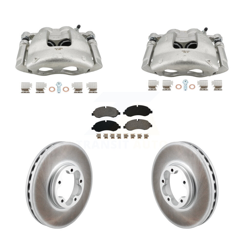 Front Brake Caliper Coat Rotors & Semi-Metallic Pad Kit For Ford Transit-250 Transit-150 KCG-101131S