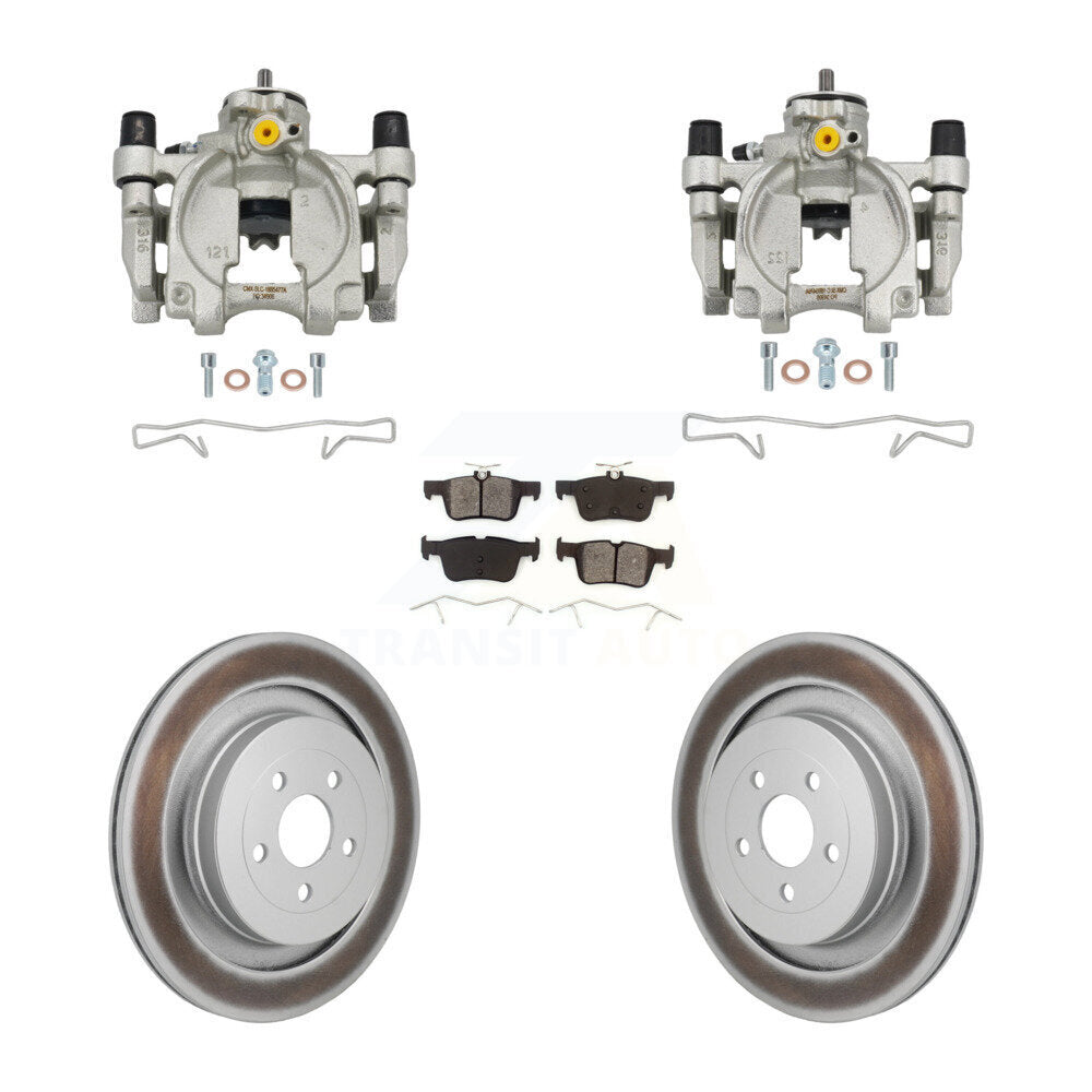 Rear Brake Caliper Coat Rotor & Semi-Metallic Pad Kit For 2019-2022 Lincoln Nautilus FWD KCG-101134S