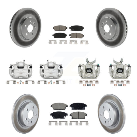 Front Rear Disc Brake Caliper Coat Rotor Ceramic Pad Kit (10Pc) For Chevrolet Trax Buick KCG-101135C