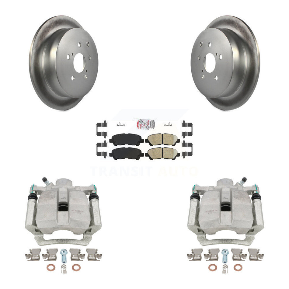 Rear Disc Brake Caliper Coated Rotors And Ceramic Pads Kit For 2014 Toyota Highlander Hybrid Limited with FULL HYBRID EV-GAS (FHEV) engine KCG-101136N
