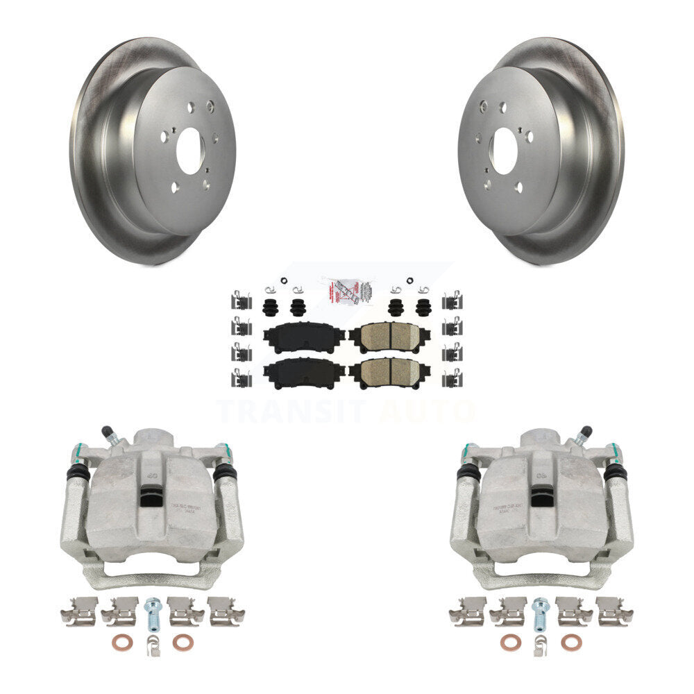 Rear Disc Brake Caliper Coated Rotors And Ceramic Pads Kit For Toyota Highlander Sienna Lexus RX350 RX450h KCG-101137N by Transit Auto