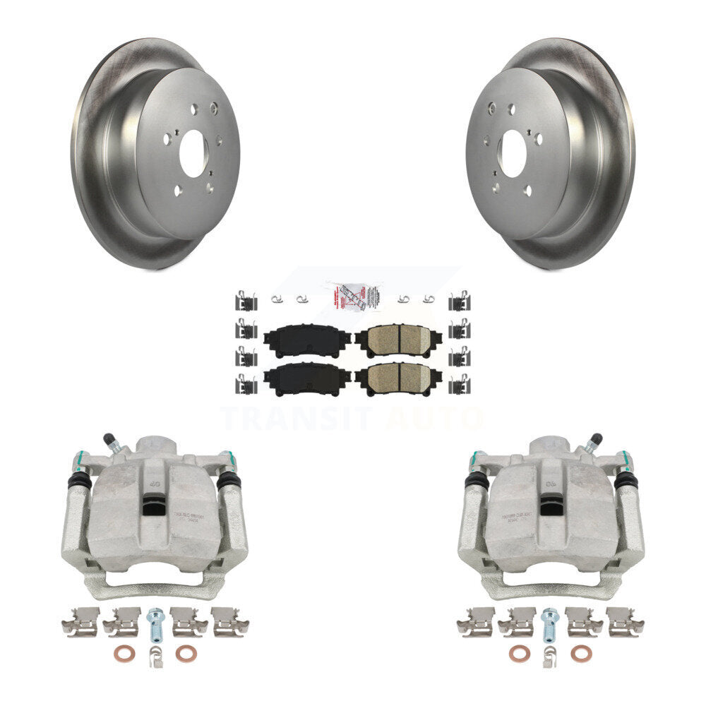 Rear Disc Brake Caliper Coated Rotors And Ceramic Pads Kit For Toyota Highlander Sienna Lexus RX350 RX450h KCG-101138N by Transit Auto