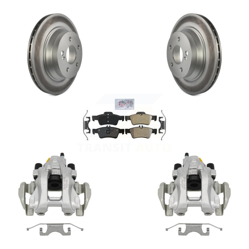 Rear Brake Caliper Coat Rotor And Semi-Metallic Pad Kit For Mercedes-Benz E350 E500 E320 KCG-101139N