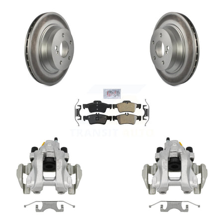 Rear Brake Caliper Coat Rotor And Semi-Metallic Pad Kit For Mercedes-Benz E350 E500 E320 KCG-101139N