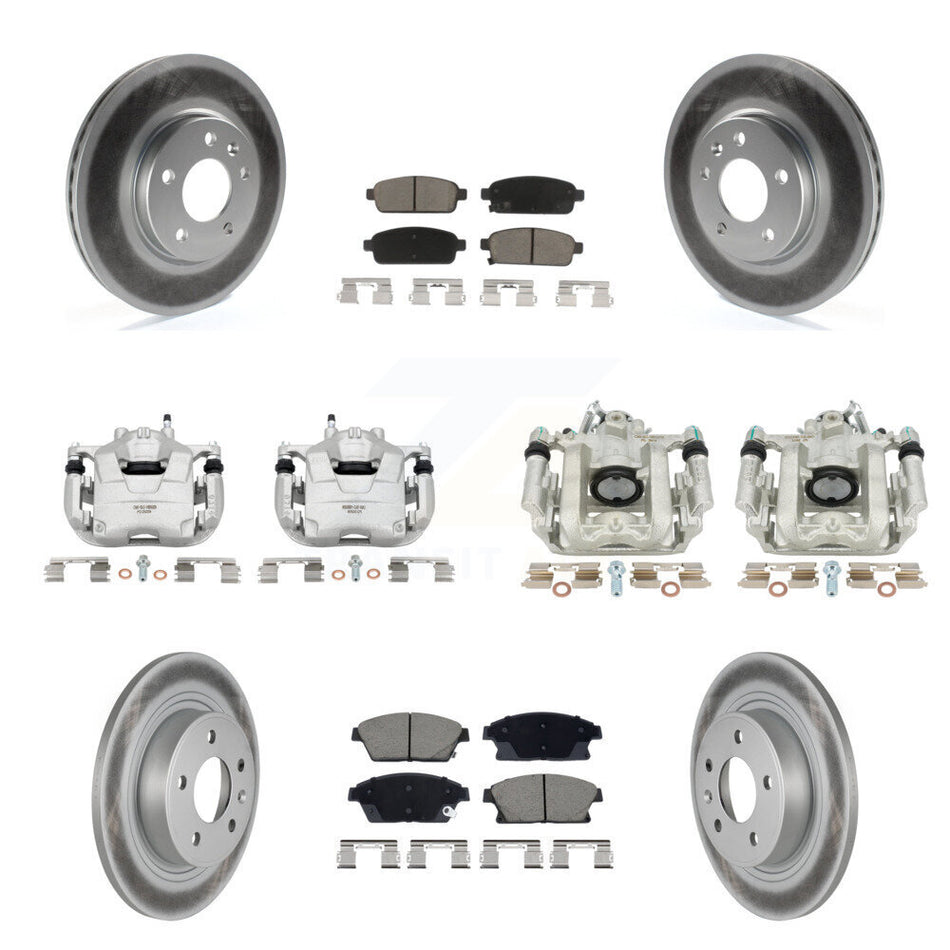 Front Rear Brake Caliper Coat Rotor & Ceramic Pad Kit (10Pc) For Chevrolet Cruze Orlando KCG-101140C