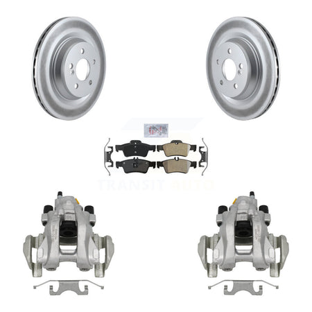Rear Disc Brake Caliper Coated Rotors And Semi-Metallic Pads Kit For Mercedes-Benz S350 KCG-101140N