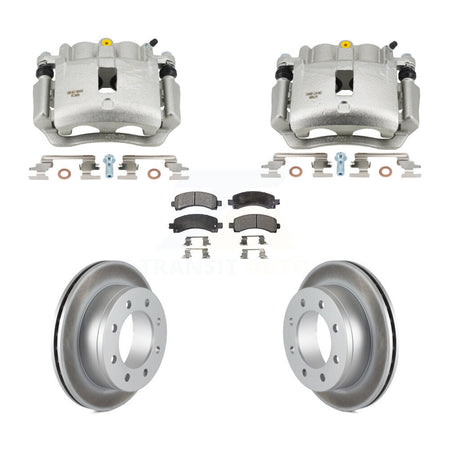Rear Disc Brake Caliper Coated Rotors And Semi-Metallic Pads Kit For GMC Savana 2500 KCG-101141P