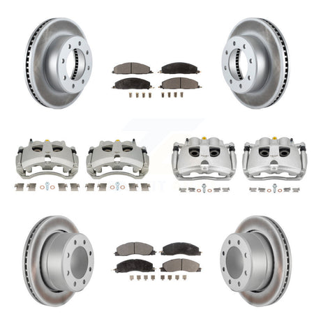 Front Rear Disc Brake Caliper Coat Rotors Ceramic Pad Kit (10Pc) For Ram 3500 2500 Dodge KCG-101142T