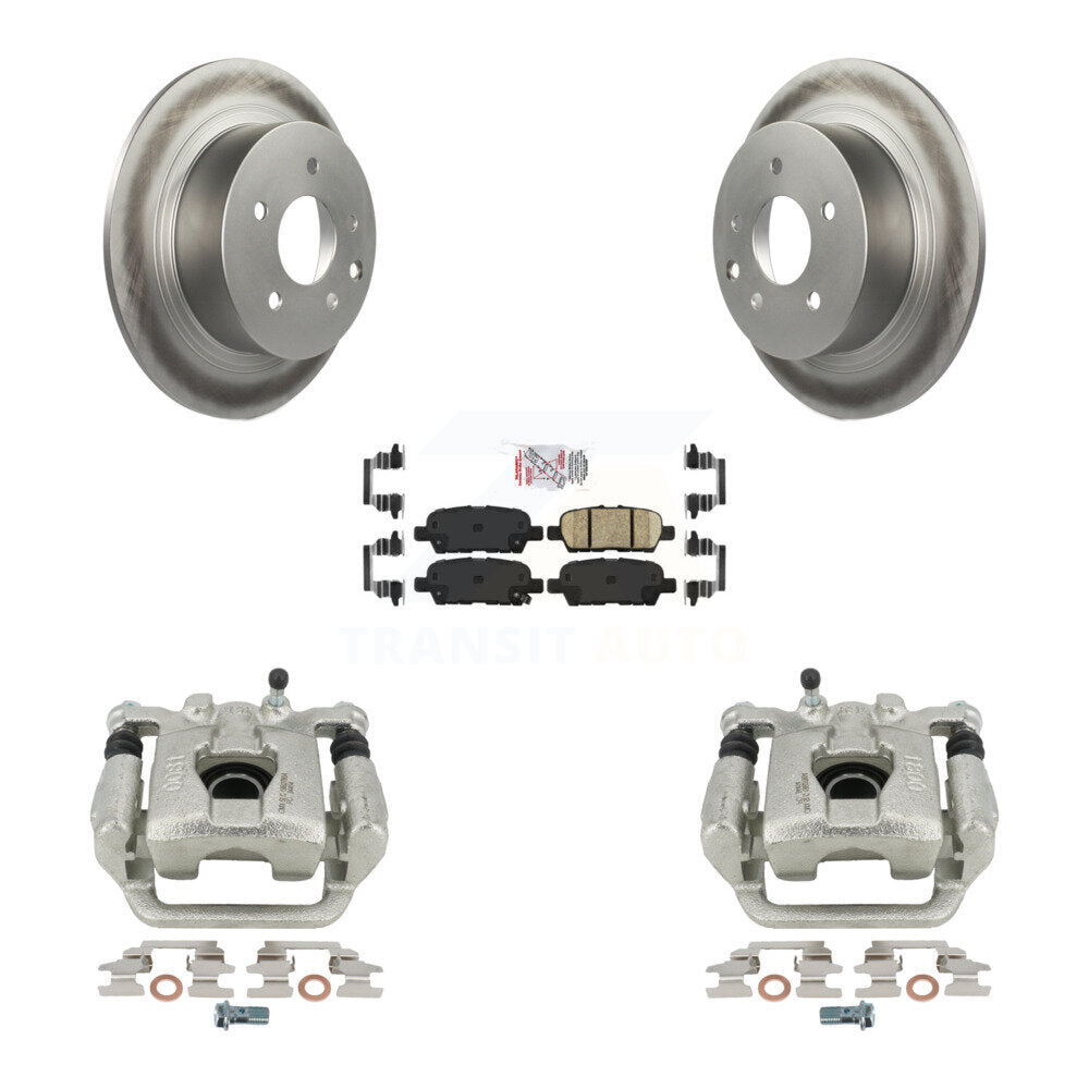 Rear Disc Brake Caliper Coated Rotors And Ceramic Pads Kit For 2010-2012 Nissan Altima KCG-101143N by Transit Auto