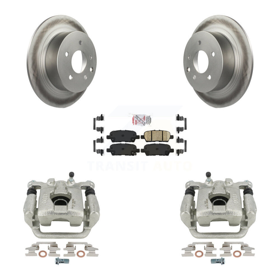 Rear Disc Brake Caliper Coated Rotors And Ceramic Pads Kit For 2010-2012 Nissan Altima KCG-101143N