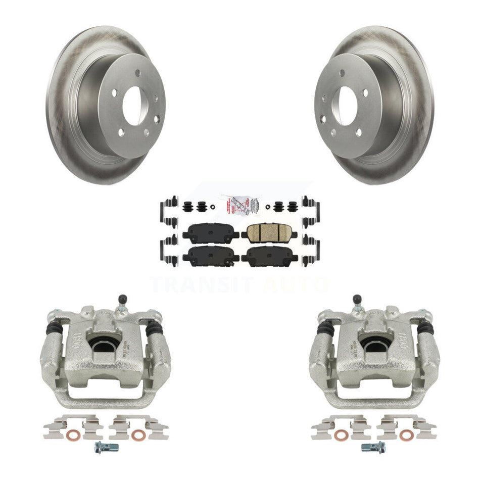 Rear Disc Brake Caliper Coated Rotors And Ceramic Pads Kit For 2010-2012 Nissan Altima KCG-101144N