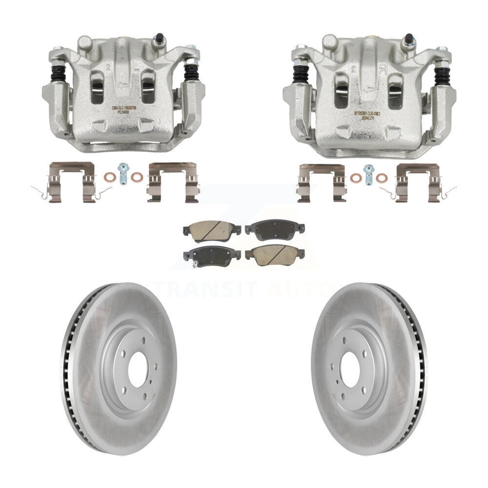 Front Brake Caliper Coat Rotors & Ceramic Pad Kit For INFINITI G37 With 1 Piston KCG-101145C