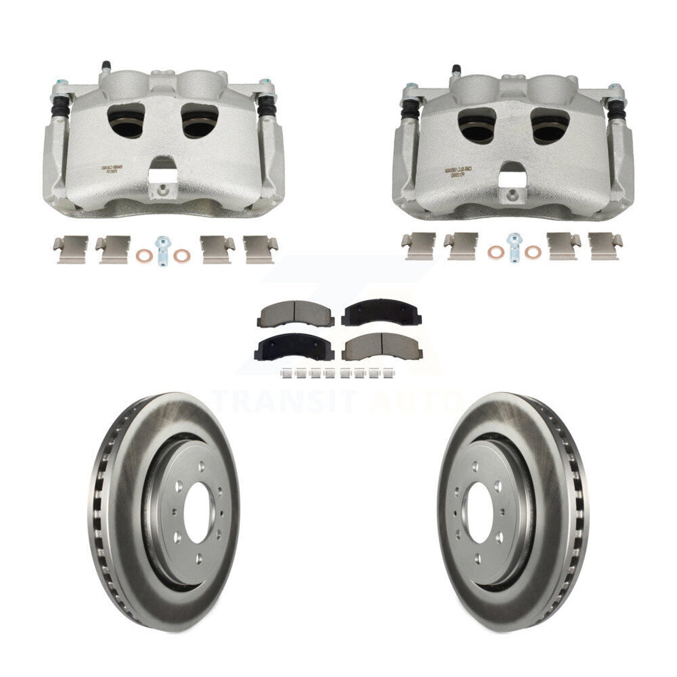 Front Disc Brake Caliper Coated Rotors And Ceramic Pads Kit For 2018-2020 Ford F-150 KCG-101147C